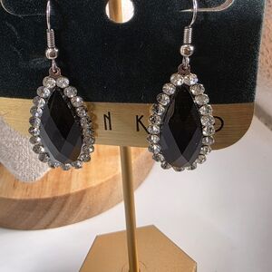Chic Black and Silver Teardrop Earrings (121)